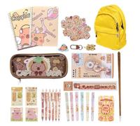 Capybara Pencil Case - Stickers Pens Ruler - Cute Stationery School Case Kit - Cute Schools Stuff - Storage Kits | for Kids, Teen Girls, Classroom, Home, Study Work, Christmas, Birthday Party