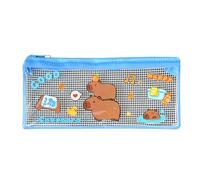Capybara Pencil Case - Transparent Zipper Stationery Bag | Portable Cute Pen Case with Wide Opening, Pencil Bag and Holder for School, Office, College, Travel, Children, T, Two Capybaras, see