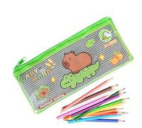 Capybara Pencil Case - Transparent Zippered Stationery Bag | Portable Cute Pen Case with Wide Opening, Pencil Pouch & Holder for School, Office, College, Travel, Kids, Teens, Study Supplies