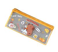 Capybara Pencil Case - Transparent Zippered Stationery Bag | Portable Cute Pen Case with Wide Opening, Pencil Pouch & Holder for School, Office, College, Travel, Kids, Teens, Study Supplies