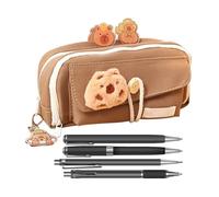 Capybara Pencil Holder - Student Cartoon Pen Pouch | Wide Opening Pencil Case | Cute Capybara Pins | Large Capacity Pen Organizer | School Supplies Ballpoint Bag for Kids Teens Girls Boys