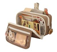 Capybara Pencil Pouch, Capybara Pencil Case, Cute Capybara Pencil Case with Muti Compartment, Wide Mouth Pencil Pouch with Cute Pin, Plush Cute Stationery, As a picture, 説明を参照してください, See Description