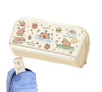 Capybara Pencil Pouch,Large Capacity Pen Storage - Portable Double Compartment Pencil Case for Students Commuting Desktop Backpack Outdoors School Workplace Classroom