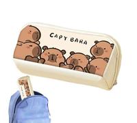 Capybara Pencil Pouch - Large Capacity School Supply Organizer, Writing Tool Holder | Zipper Pen Bag for Teens for Kids, March Bearer, 6 Shy , riferimento alla descrizione, Refer to