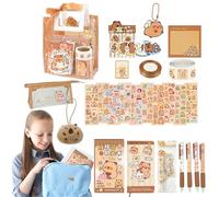 Capybara Pencils & Sticky Notes - Animal Stationery | School Learning Supplies Notepad Stickers Kids Students for Home Classroom Supplies Set