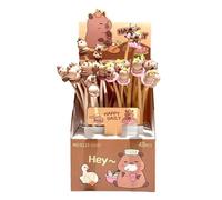 Capybara Pens - Capybara Stress Relief Pens 0.5mm School Stationery Supplies | 48 Pieces for Class Award Student Party Favor Home Girls Boys Black Ink Gel Cute