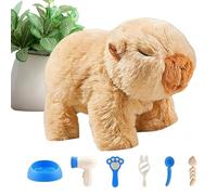 Capybara Pet Plush Toy, 5.91x3.54x3.94 Inch Interactive Animal Doll with Sound, Soft Stuffed Raising Pet Toy for Preschool Kids, Professional Utility for Sensory Development, Durable Electronic Build