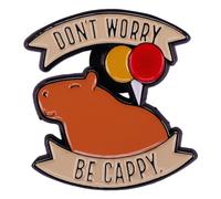 Capybara Pin, Don't Worry, Be Cappy Animal Pin, Alloy Cartoon Brooch Pin Shirt Bag Funny Animal Badge Jewellery Fans Friends, Lapel, Enamelled, Le, standard, See description