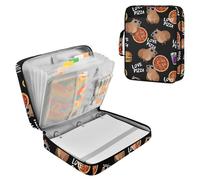 Capybara Pizza Zipper Binder Bag 3 Ring 6-Tab Expanding File Folder 500 Sheets Organizer for School Work Office