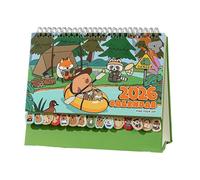 Capybara Planner - Table Chronicle for Year Tracking | Adorable Wildlife Artwork with Monthly Grid Pages & Standing Construction for Study Corner, Workstation, Bedside Display and Learning Area