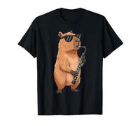 Capybara Playing Oboe Musician Cute Graphic Kids Boys Girls T-Shirt