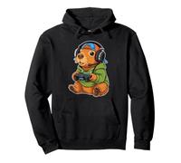 Capybara Playing Video Game Gamer Bruh Kawaii Gaming Boys Pullover Hoodie