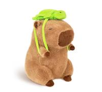 Capybara Plush 15.75 inch with Turtle Backpack, Soft Stuffed Animal Hugging Doll Pillow, Gift for Kids Girls Toys (Brown)