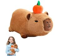 Capybara Plush 20cm Capybara Teddy Lovely Capybara Toy It Will Squeak Capybara Plush Toy There Is a White Duck on the Head Soft and Smooth Suitable for Adults Boys Girls (Brown)