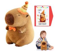 Capybara Plush, Birth-day Hat Capy-bara Plush Toy, 25cm/9.8in Capy-bara Gifts, Capybara Toy,Capy-bara Birth-day Cards, Cute Stuffed Animal For Boys And Girls At Birthday Halloween Decoration