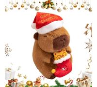 Capybara Plush - Christmas Doll Throw Pillow - Huggable Stuffed Dolls Hold Boots - for Kids Girls Toddler Holiday Party Bedroom Sofa Office Nursery Daycare Car Travel Shelf