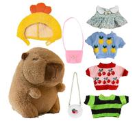 Capybara Plush Doll, Cartoon Stuffed Animal Toy, Cute Winter Headgear Design, Ultra Soft Dress Up for Kids, Adults, Bedroom Decor Play, Display, Collecting, 9.84 Inches