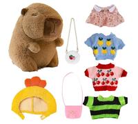 Capybara Plush Doll, Cartoon Stuffed Animal Toy, Cute Winter Headgear Design, Ultra Soft Dress Up for Kids, Adults, Bedroom Decor Play, Display, Collecting, 9.84 Inches