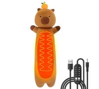 Capybara Plush Heated Pad, 48x15cm Heated Pillow Cushion with 5 Heat Settings, Heated Cushion, Heating Pad Electric for Back Neck Waist Pain Relief, Cute Capybara Plush Toys Gifts
