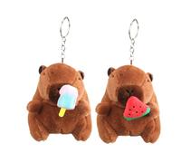 Capybara Plush Keychain - Realistic Stuffed Animal Toy Keyring | Backpack & Bag Pendant Decor