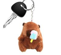 Capybara Plush Keyring, Capybara Plush Toy - Realistic Stuffed Animals Toy Key Ring Bag Pendant, Cute Pendant Decoration, Animal Toy Backpack, Ice Cream, Siehe Beschreibung