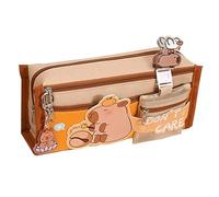 Capybara Plush Pencil Case,Large Capacity Cute Capybara Pencil Case - Canvas Wide Opening Mouth Cute for Teen Girls