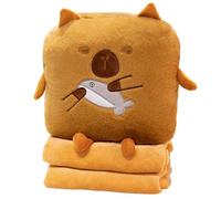 Capybara Plush Pillow - PP Cotton Capybara Shape With Blanket Cartoon | Stuffed Animals Hand Warmer Comfortable Hugging Pillow For Working Sleeping Reading