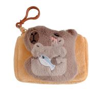 Capybara Plush Purse - Adorable Capybara Stuffed Animals Purse | Multi PurposeStylish Animal Small Coin Bag, Capybara Plush Casual Bag, Hand Bag Coin Bag, Keychain Key Ring, Brown, Refer to