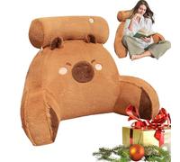 Capybara Plush Reading Pillow, Capybara Reading Pillow with Neck and Arm Support, 60x40cm Capybaras Cuddle Cushion for Adults Kids, Cute Animal Plush Backrest Pillows with Arms for Readings Relaxing