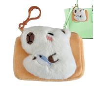 Capybara Plush Shoulder Bag - Cute Animal Coin Soup Soft Plush Handbag | Small Furry Accessory Pack, Novelty Casual Carry for Teens Girls Keych, White., Se référer au descriptif