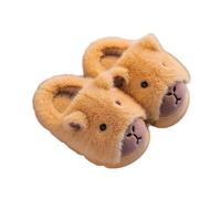 Capybara Plush Slippers Women Men, Winter Animal House Slides, Cozy Fuzzy Fluffy Shoes (Light brown, M, Adult, Women, 9, Numeric Range, UK Footwear Size System, 10.5, Medium)