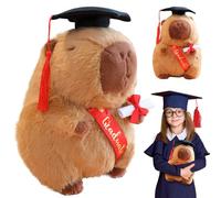 Capybara Plush Toy, 25CM Capybara Doll, Soft Cuddly Toy with Graduation Hat, 2025 Graduation Plush Doctoral hat Capibara for Primary, Secondary and University Graduates Graduation Gifts Boys Girls