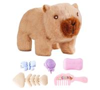 Capybara Plush Toy - 9.25 Animal Doll | Plush Electronic Figure - Interactive Kids Playroom Travel Kindergarten Soft Companion Cute Brown Pink Lightweight Durable Entertainment Collection Gift