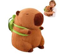 Capybara Plush Toy, Adorable Cartoon Capybaras Doll, Cute Capybaras Doll with Turtle Pillow for Children Friend Birthday Christmas (23 cm)