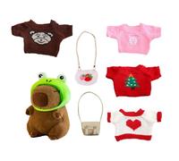 Capybara Plush Toy, Cartoon Animal Doll, Dress Up Stuffed Animal, Soft Huggable Fabric Removable Cute Costume for Kids, Girls, Birthday, Room Decor, Playtime Fun, 1 Set