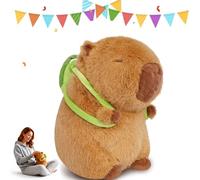 Capybara Plush Toy, Cartoon Capybara Stuffed Animal Plush Cute Capybaras Doll with Turtle Pillow Brown Guinea Pig Toys, Turtle Backpack Stuffed Animal Plushie Soft Gift for Children Boys Girls(23cm)