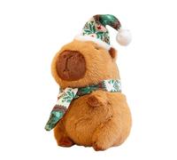 Capybara Plush Toy - Christmas Edition Stuffed Animal, Create a Holiday Mood, Soft PP Cotton Filled Hugging Pillow, Cute Holiday Decoration | Kids Room Living Room Sofa Display Gift