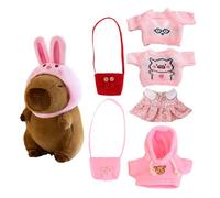 Capybara Plush Toy - Cute Animal Pillow, Dress Up Figure | Nine Inch Plush Character, Stuffed Buddy with Outfits for Kids Adults Bedroom Decor Gifting Collectible Friends Display Collection
