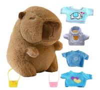 Capybara Plush Toy - Dress Up Stuffed Doll, Cute Capybara plushis, Soft Costume Figure | Long Lasting Creatives Capybaras Plush with Clothes Accessories for Kids Fall Winter Play Collectible