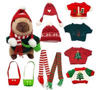 Capybara Plush With Clothes & Accessories, 25 cm Soft Cuddly Capybara Plushi.e Toys With 4 Sweaters & 2 Scarves, Bags And Hats, For Boys Girls 4 5 6 7 8 Years Old