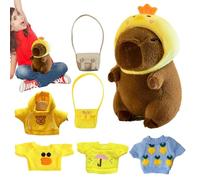Capybara Plush With Clothes,Capybara Plush With Clothes - Cartoon Animal Plush,Capybara Costume,Capybara Decoration, Capybara Plush Animal 9 Inch for Birthday