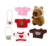 Capybara Plush with Clothes, Cartoon Stuffed Animal Doll Toy, Hugging Soft Sweater Hat Shoulder Bag, Cute Decorative Companion on Bedroom Shelf Home Decor, Gift for Kids Teens Adults