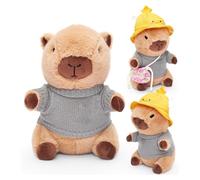 Capybara Plush With Clothes, Soft Comfort Fabric, 25cm, Plush Animal Doll, Stuffed Capybara Toy, Outfit Styled Design, For Bedroom Sofa Bed