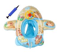 Capybara Pool Floats Set for Kids,Inflatable Swimming Rings,Air Pump,Water Safety Aid for Toddlers & Children,Cute Brown Animal Float for Beach & Bath (C)