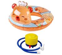 Capybara Pool Floats Set for Kids,Inflatable Swimming Rings,Air Pump,Water Safety Aid for Toddlers & Children,Cute Brown Animal Float for Beach & Bath (A)