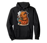 Capybara Pumpkin Spice Latte with Jack o Lantern Pullover Hoodie