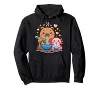 Capybara Ramen and Axolotl Boba Tea Kawaii Adults and Kids Pullover Hoodie
