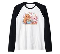 Capybara Ramen Axolotl Boba Kawaii Kids Cute Raglan Baseball Tee