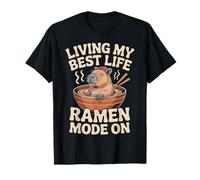 Capybara Ramen Noodles Funny Living My Best Life Mode On T-Shirt