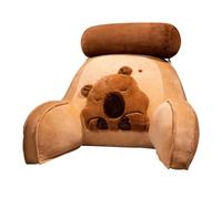 Capybara Reading Pillow - Ergonomic Backrest Soft Cushion, Adult Children Support Pillow With Arms | Lumbar Neck Back Support For Couch Sitting Up Watching Resting Floor Relaxing